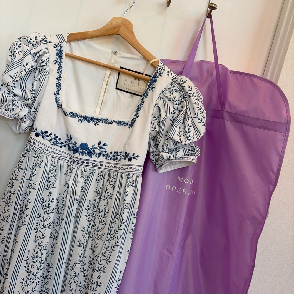 Agua by Agua Bendita Pistacho grosellas-printed poplin dress maxi floral - Picture 10 of 12